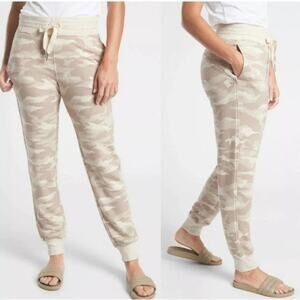 Athleta Pants Womens Small Cream Tan Camo Balance Printed Jogger Lounge Active